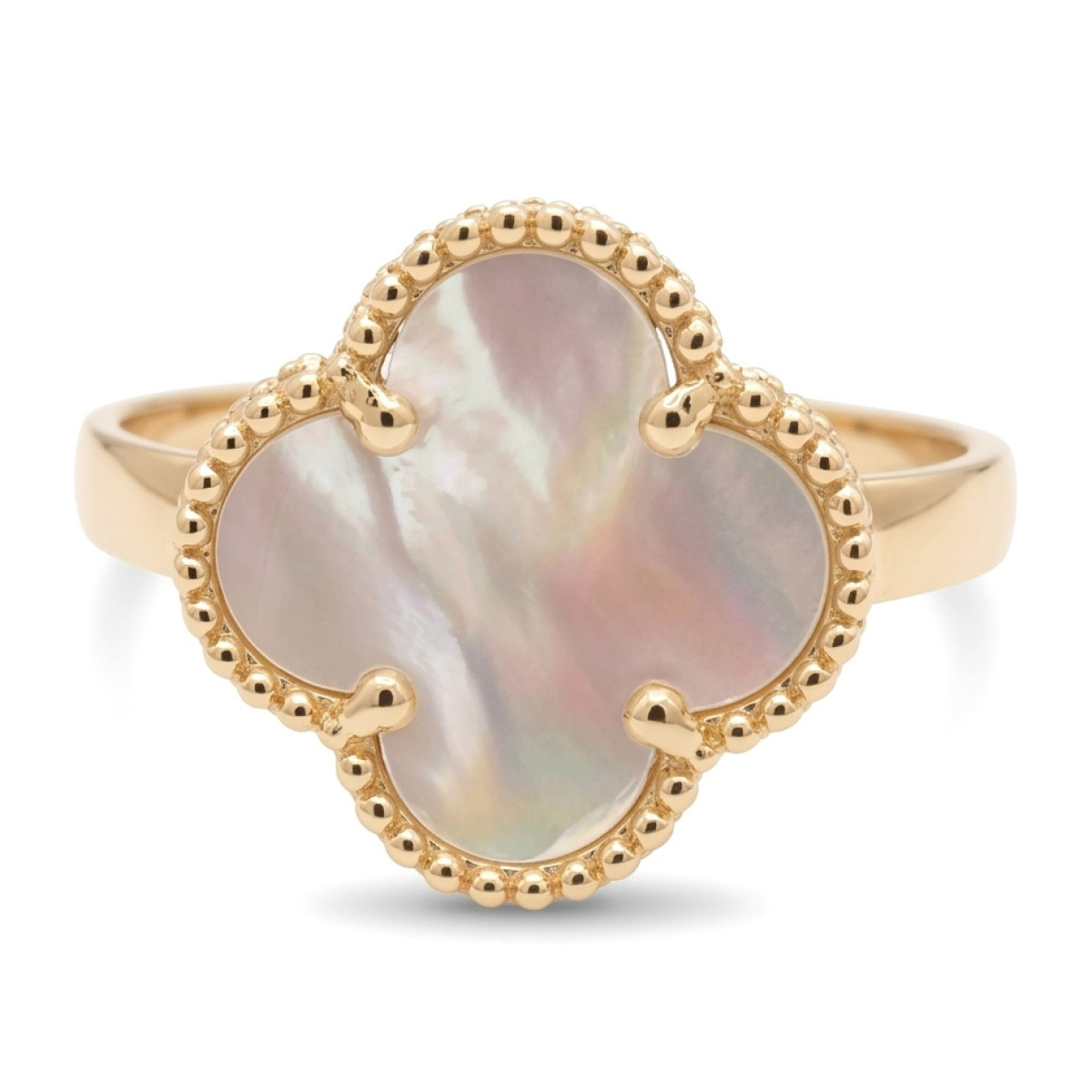 Golden Ring "White Clover" (1979), Without Gemstones, Gold type: 585, Item in the photo weight: 2.74 g - Jewelry online