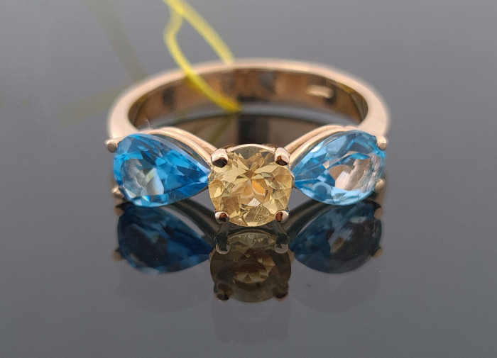 Auksinis žiedas "Spalvingasis kaspinėlis" (608)
